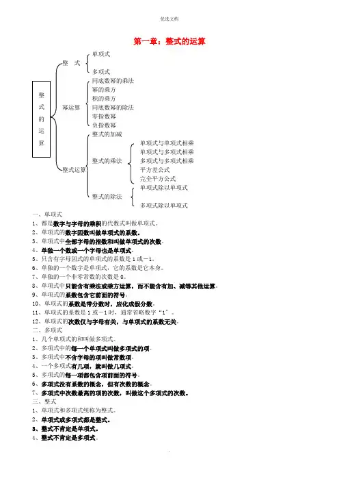 七年级数学下册全部知识点归纳(含概念公式实用)