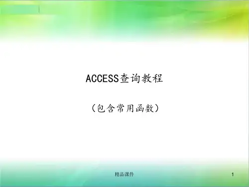 ACCESS查询教程(包含常用函数)ppt课件