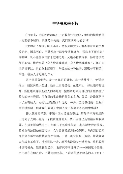 不朽中华魂