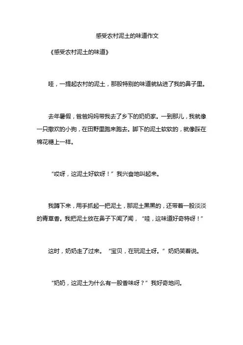 感受农村泥土的味道作文