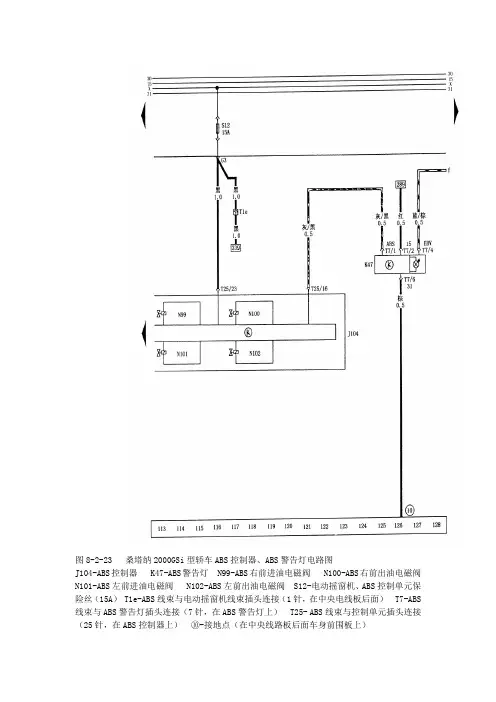 桑塔纳2000Gsi轿车电气线路图GSi
