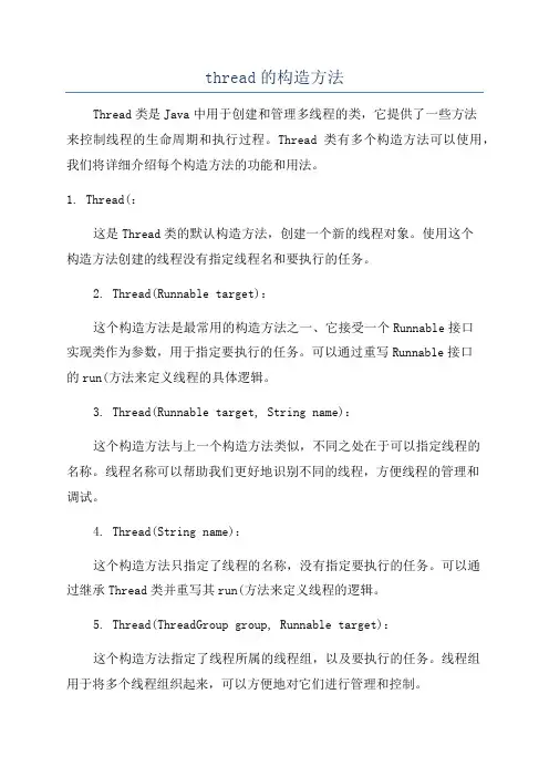 thread的构造方法