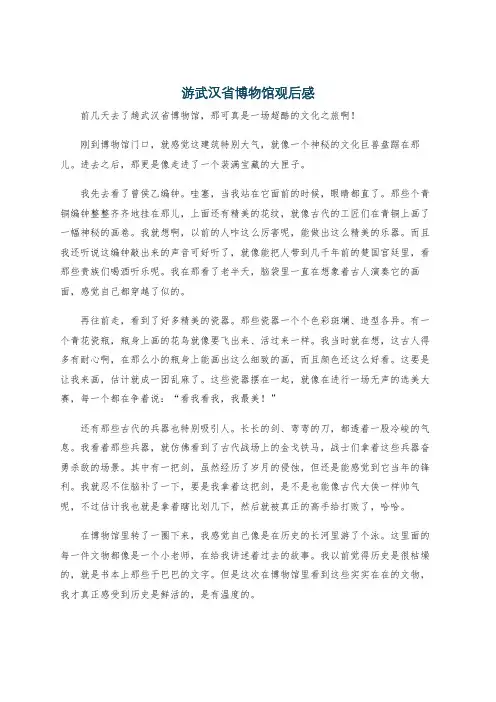 游武汉省博物馆观后感