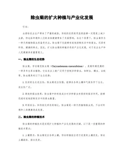 除虫菊的扩大种植与产业化发展