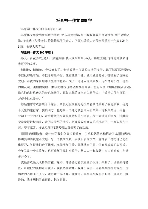 写景初一作文800字