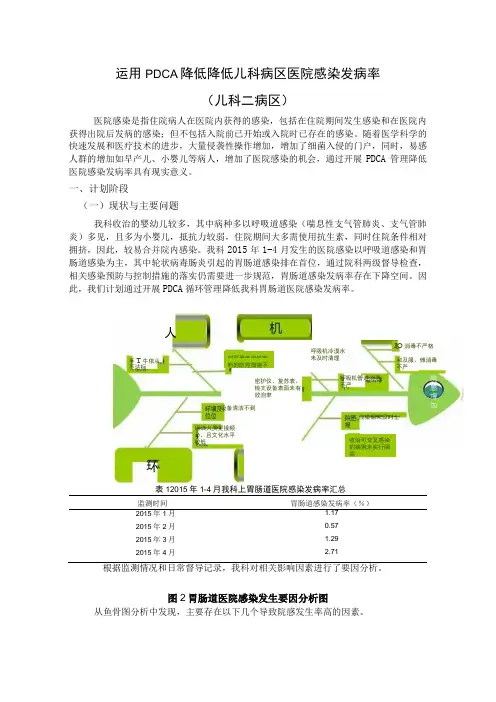 运用PDCA降低降低儿科病区医院感染发病率