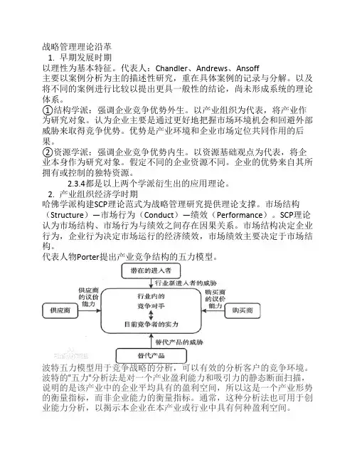 战略管理理论沿革