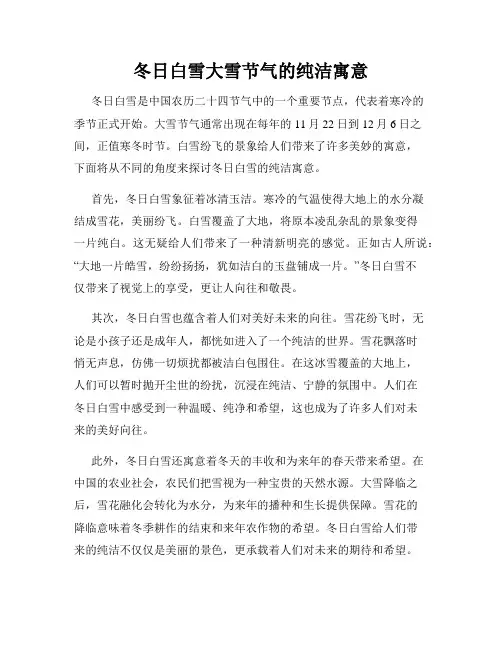 冬日白雪大雪节气的纯洁寓意