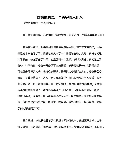 我骄傲我是一个善学的人作文