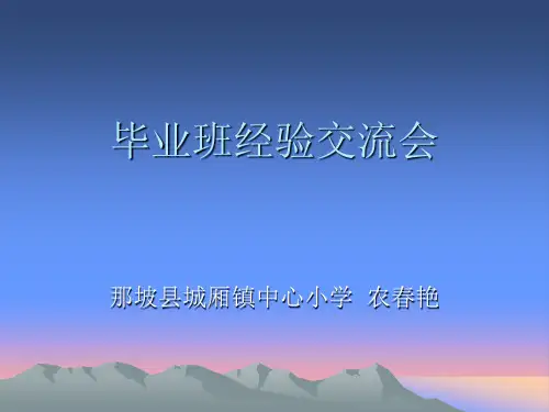 毕业班经验交流会PPT