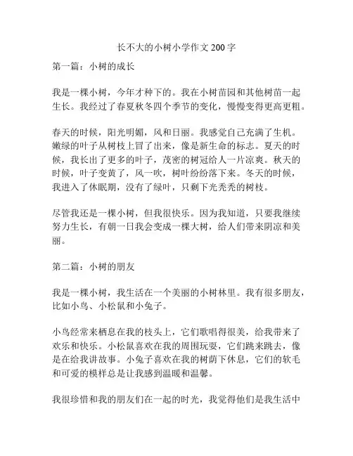 长不大的小树小学作文200字