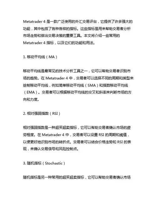 metatrader 4 指标