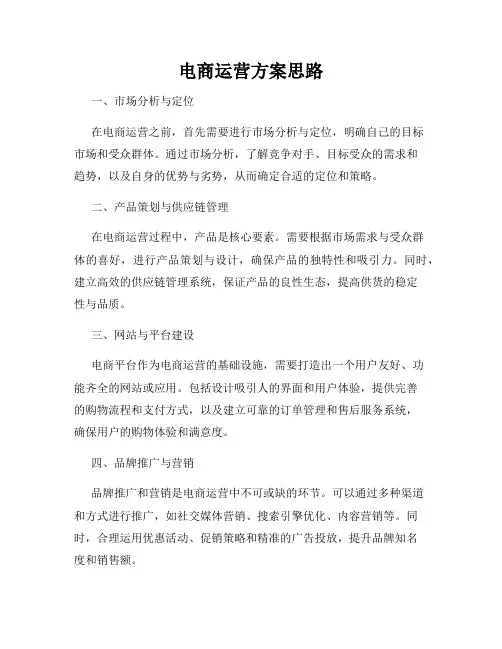 电商运营方案思路