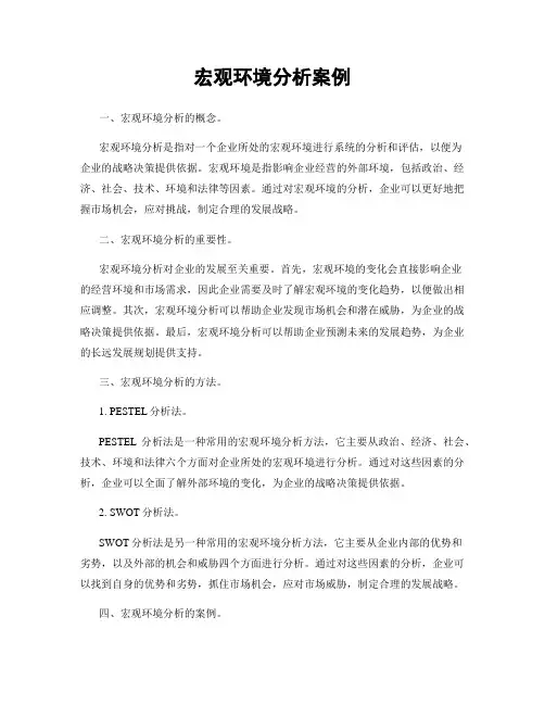 宏观环境分析案例