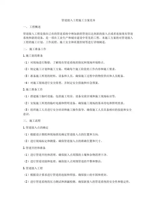管道接入工程施工方案范本