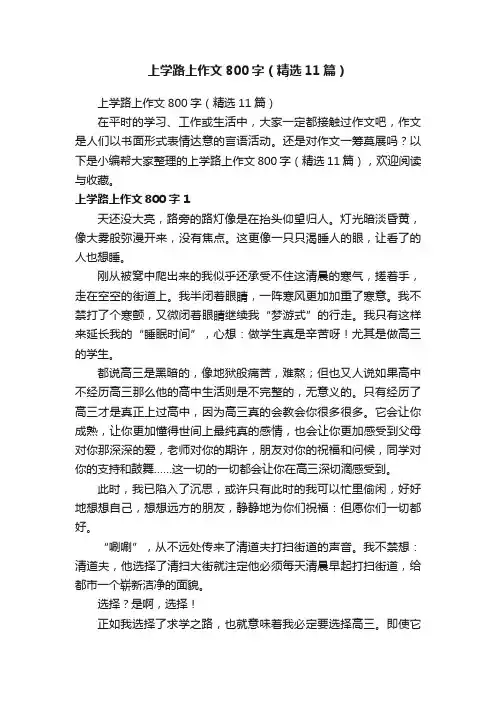 上学路上作文800字（精选11篇）