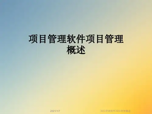 项目管理软件项目管理概述