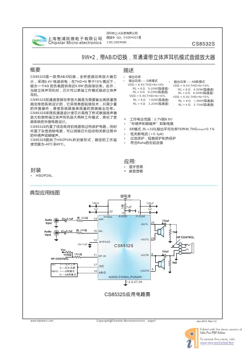 CS8532_上大科技中文数据手册