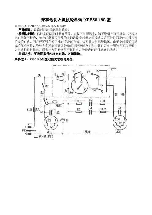 荣事达洗衣机波轮单转 XPB50-18S型