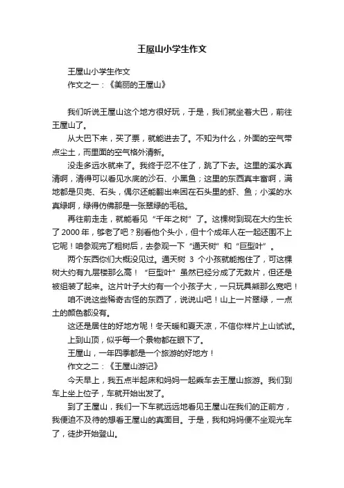 王屋山小学生作文