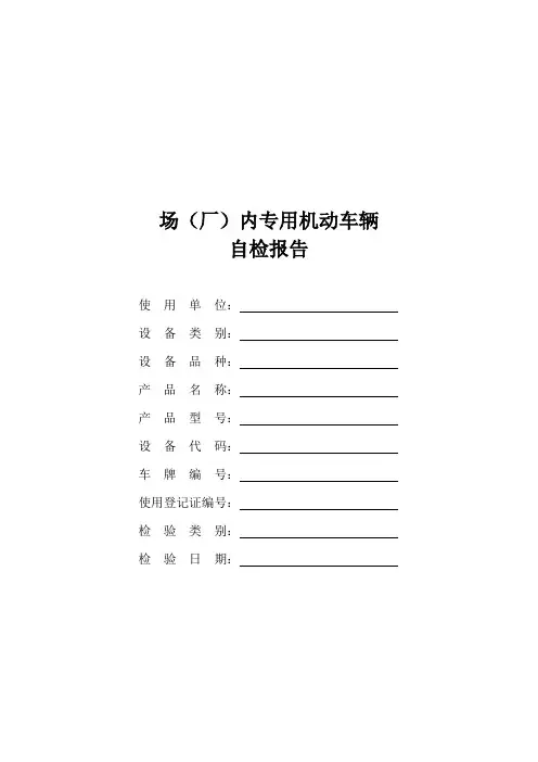 叉车定期检验(特种设备使用单位自行检查报告)