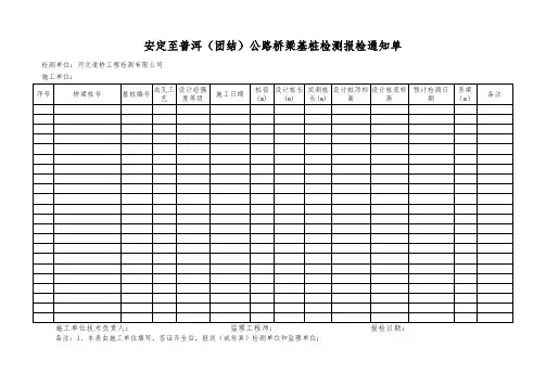 桩基检测报检表
