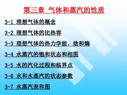 工程热力学 第三章 气体和蒸汽的性质.