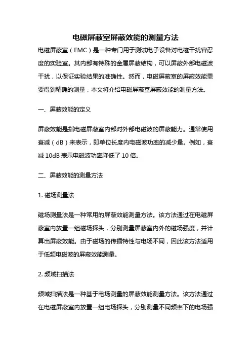 电磁屏蔽室屏蔽效能的测量方法