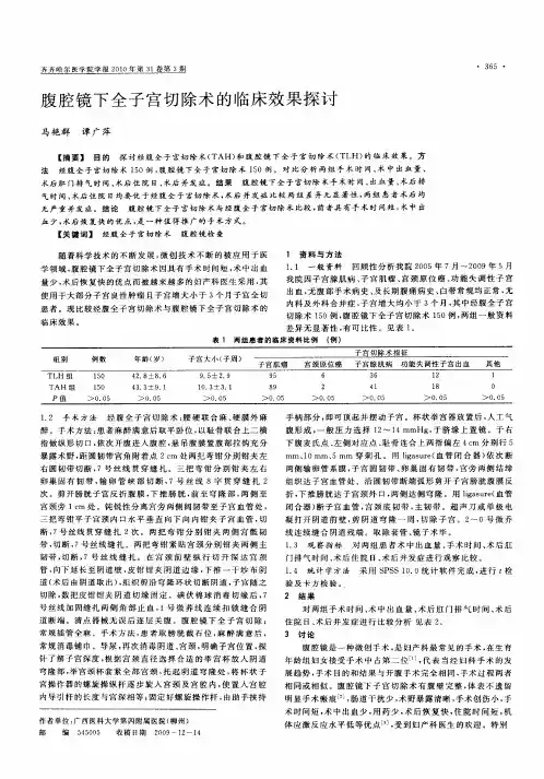 腹腔镜下全子宫切除术的临床效果探讨