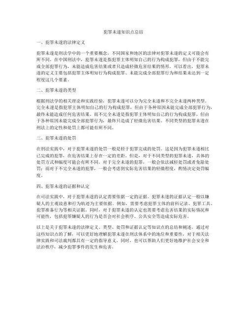 犯罪未遂知识点总结