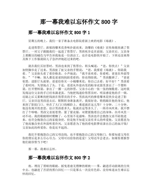 那一幕我难以忘怀作文800字 2