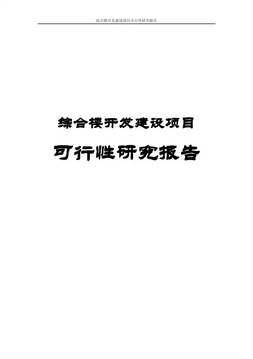 综合楼开发建设项目可行性研究报告