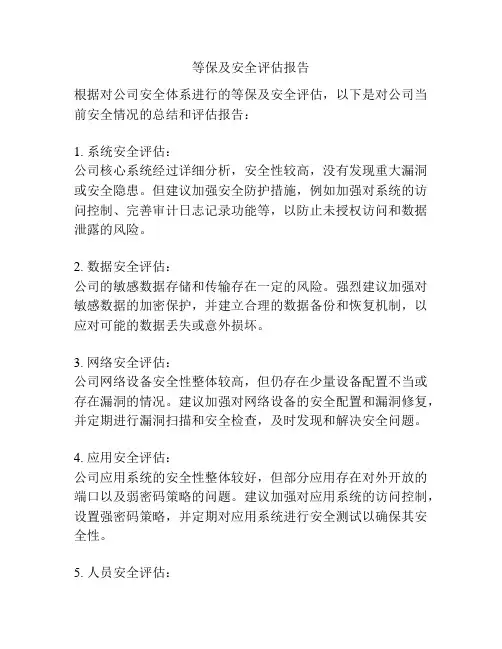 等保及安全评估报告