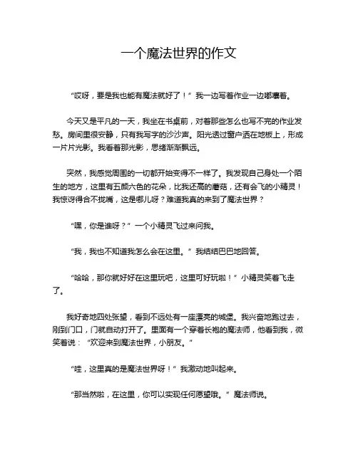 一个魔法世界的作文