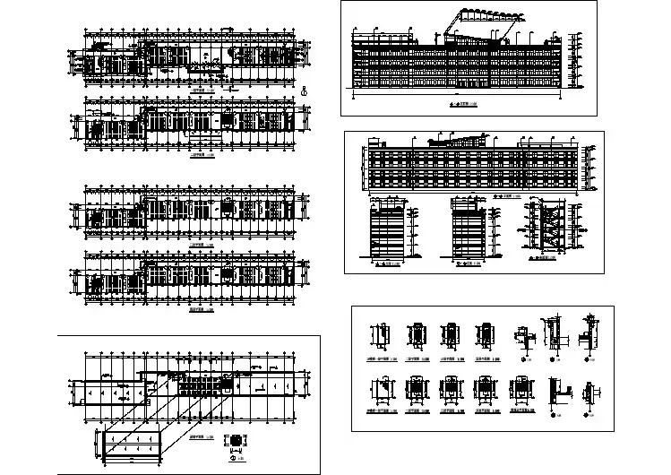 一市区多层教学楼单体建筑图