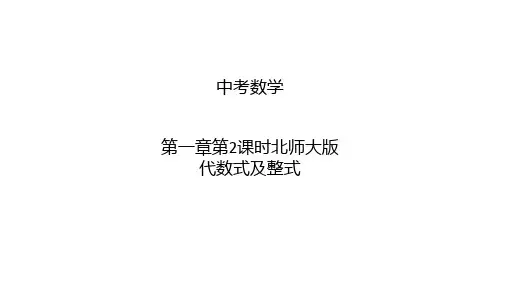2023年九年级中考数学复习数与式第2课时代数式及整式