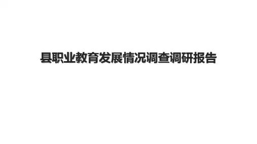 县职业教育发展情况调查调研报告