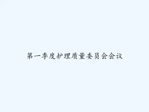 第一季度护理质量委员会会议 PPT