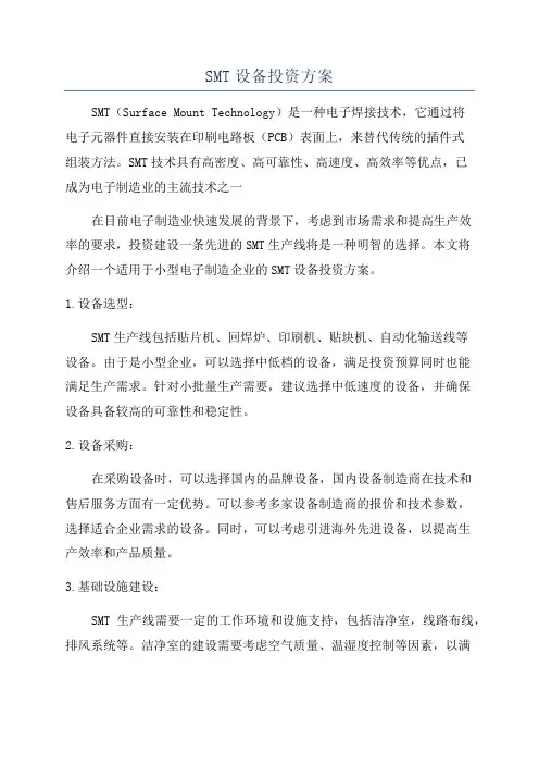 SMT设备投资方案