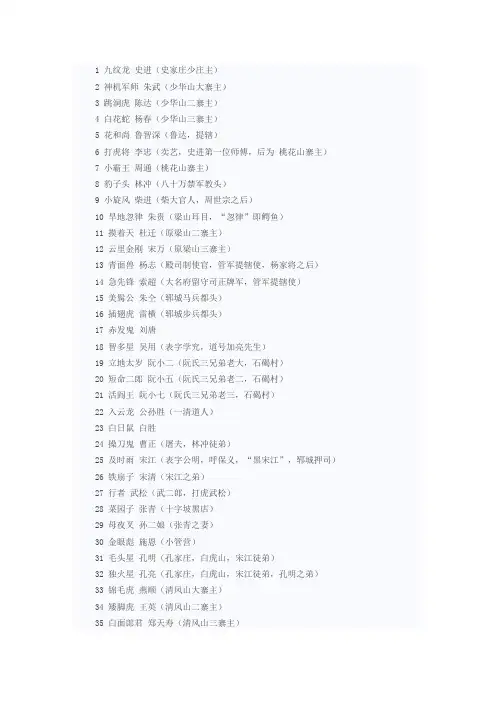 水浒传108将