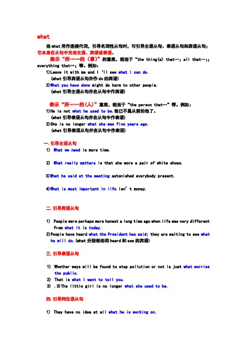 what名词性从句用法