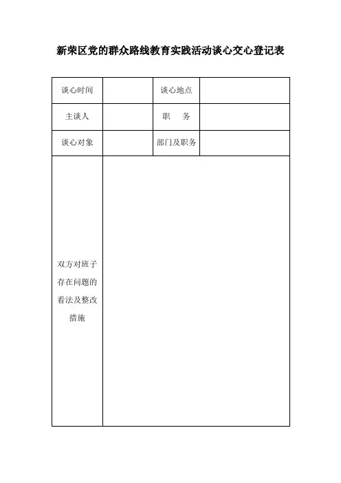谈心谈话登记表