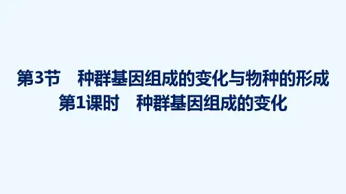2020_2021学年新教材高中生物第6章生物的进化第3节第1课时种群基因组成的变化课件新人教版必修