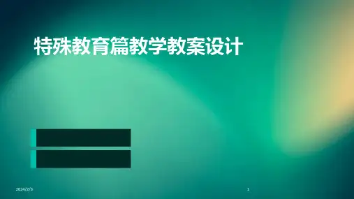 2024年度特殊教育篇教学教案设计