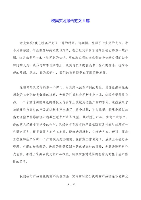 模具实习报告范文4篇.doc