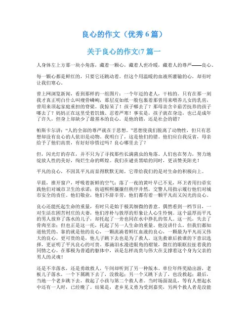 良心的作文(优秀6篇)