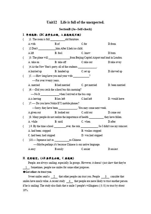 Unit12 SectionB(3a-self-check)分层练习设计-九年级英语人教版全册