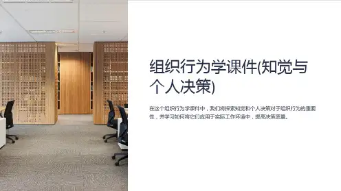 组织行为学课件(知觉与个人决策)