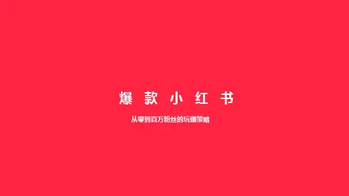 《爆款小红书-从零到百万粉丝的玩赚策略》读书笔记ppt