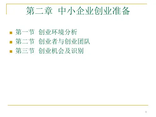 第2章1  中小企业创业准备